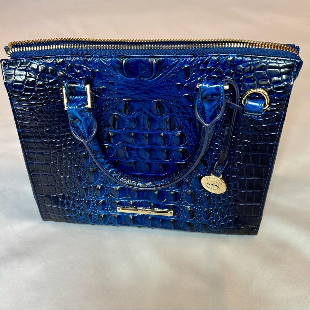 Brahmin Blue Croc-Embossed Satchel - Picture 10 of 10